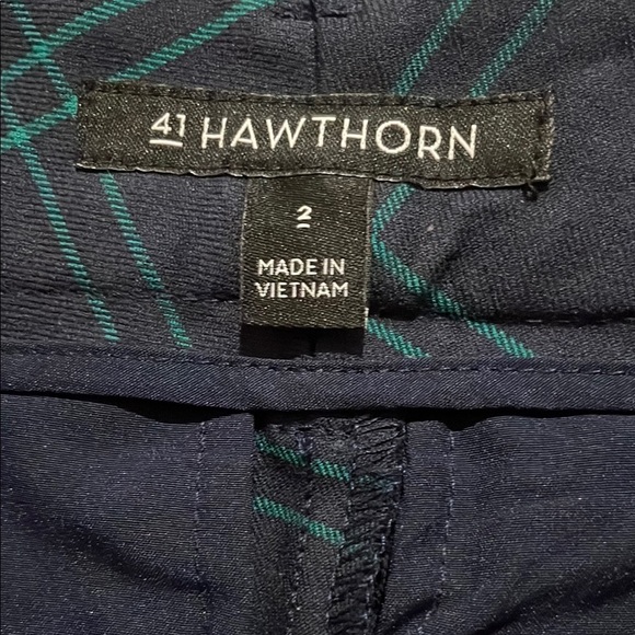 41 Hawthorn Blue and Green Dress Pants Tailored Plaid Design - Picture 3 of 6